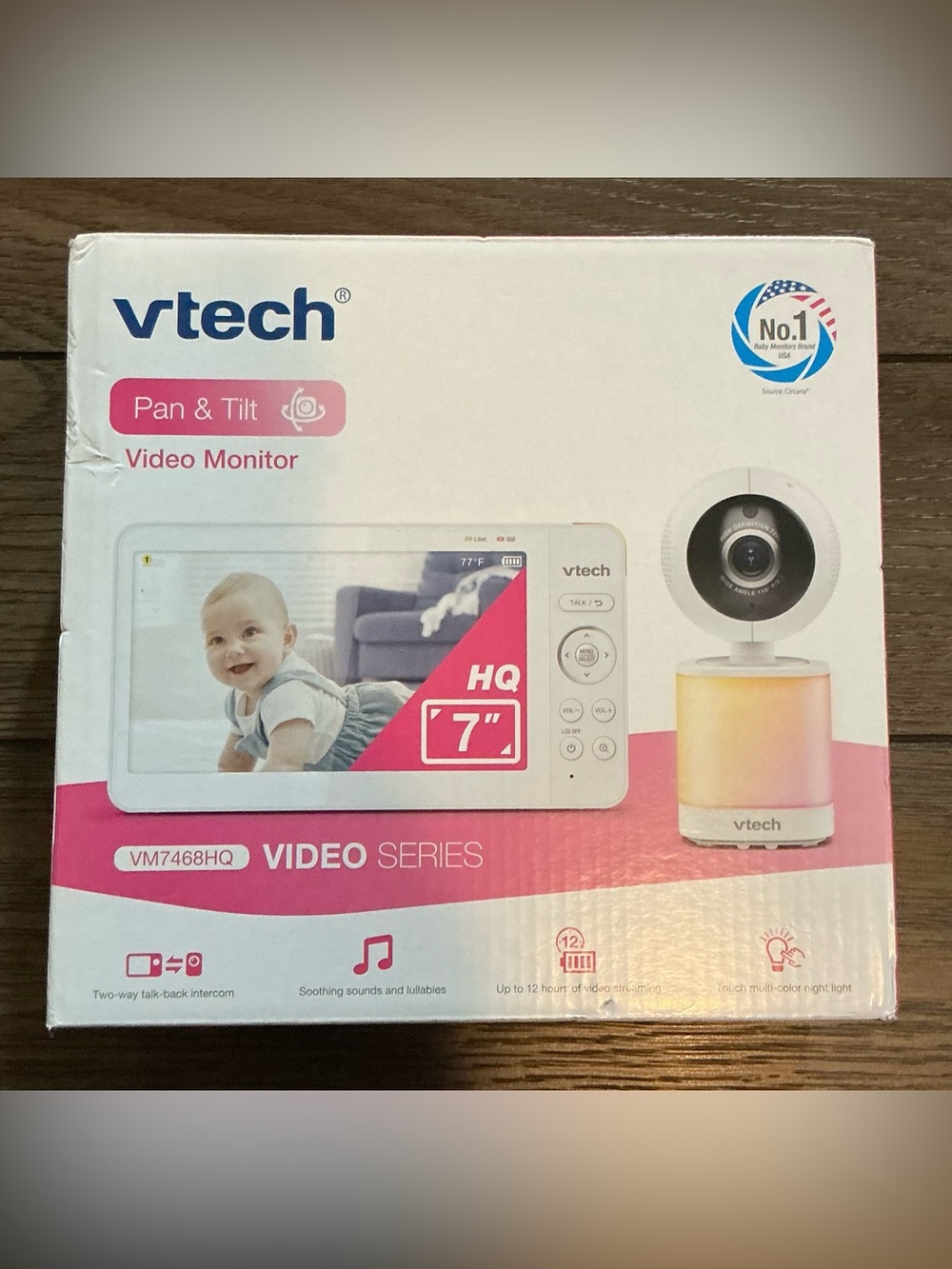 V-Tech 7" Pan Tilt Video Baby Monitor with Adaptive Night Light